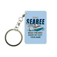 Thumbnail for Republic RC-3 Seabee - Cartoon + Name - Key Chain - Light Blue