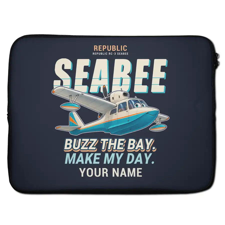 Republic RC-3 Seabee - Cartoon + Name - Laptop Sleeve