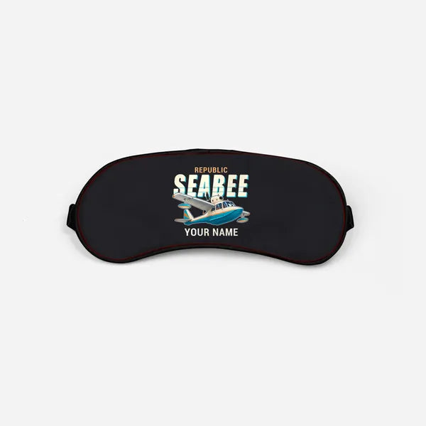 Republic RC-3 Seabee - Cartoon + Name - Sleep Mask - Black
