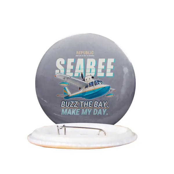Republic RC-3 Seabee - Cartoon - Pin - Gray