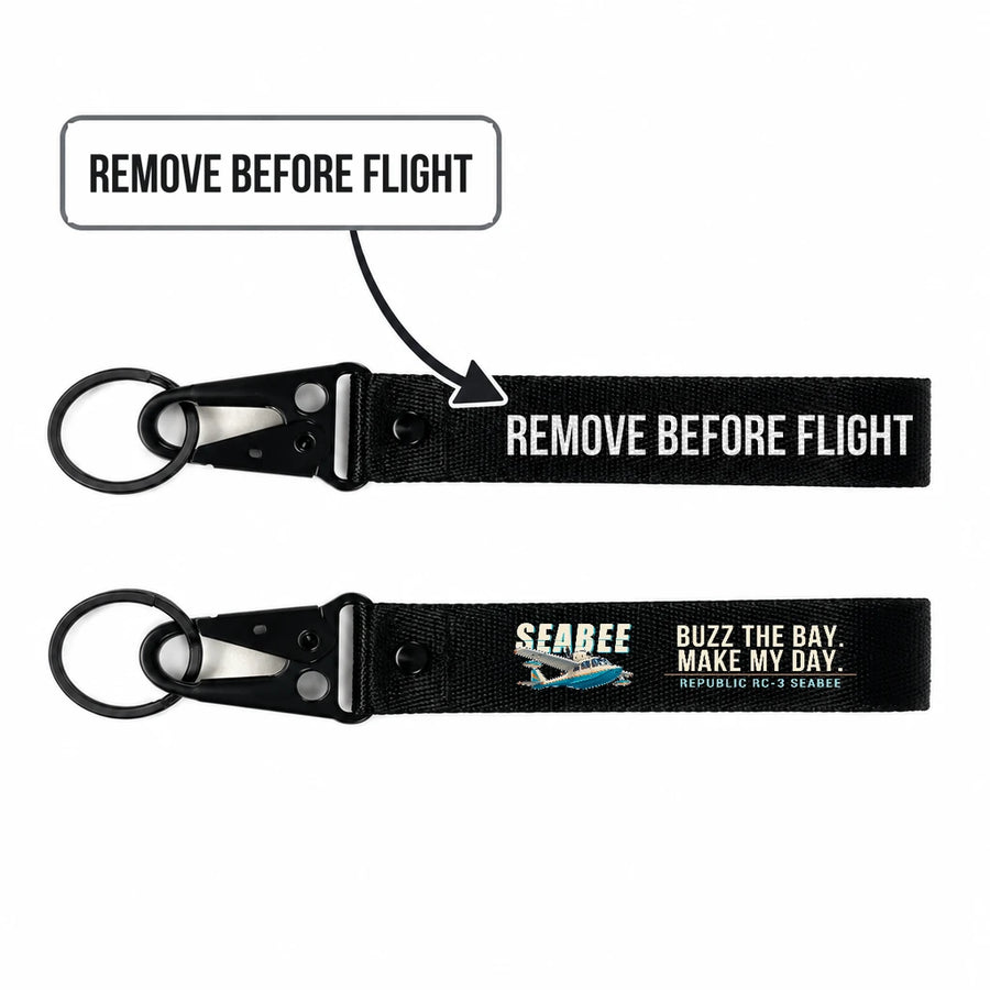 Republic RC-3 Seabee Hawk-Shaped Key Chains - Black - Cartoon - Remove Before Flight