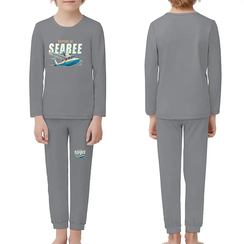 Republic RC-3 Seabee - Children Pajamas - Cartoon Chest - Gray