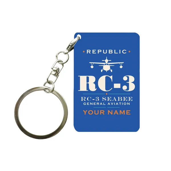 Republic RC-3 Seabee - Heritage + Name - Key Chain - Blue