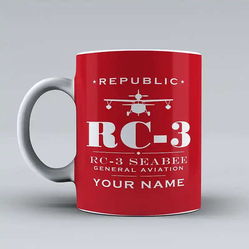 Republic RC-3 Seabee - Heritage + Name - Mug - Red