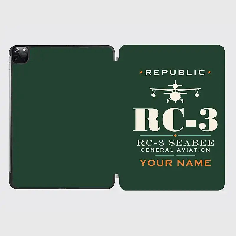 Republic RC-3 Seabee - Heritage + Name - iPad Case - Dark Green
