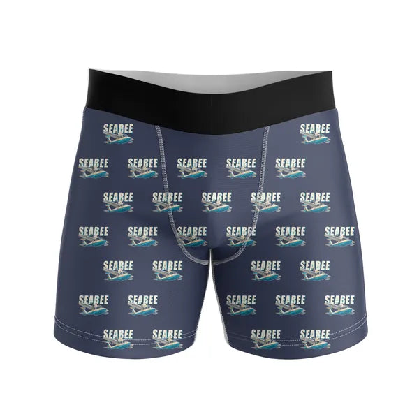 Republic RC-3 Seabee - Men Boxers - Cartoon Pattern - Navy Blue