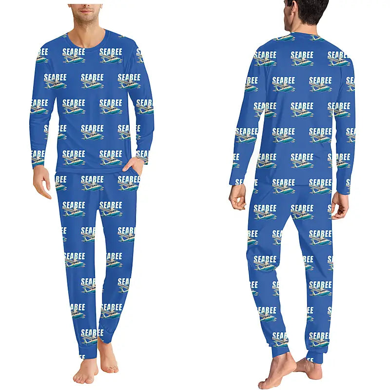 Republic RC-3 Seabee - Men Pajamas - Cartoon Pattern - Blue