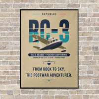 Thumbnail for Republic RC-3 Seabee - Original - Canvas Framed - Beige