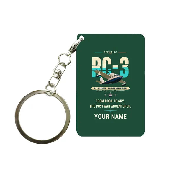 Republic RC-3 Seabee - Original + Name - Key Chain - Dark Green