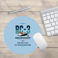Thumbnail for Republic RC-3 Seabee - Original - Round Mouse Pad - Light Blue
