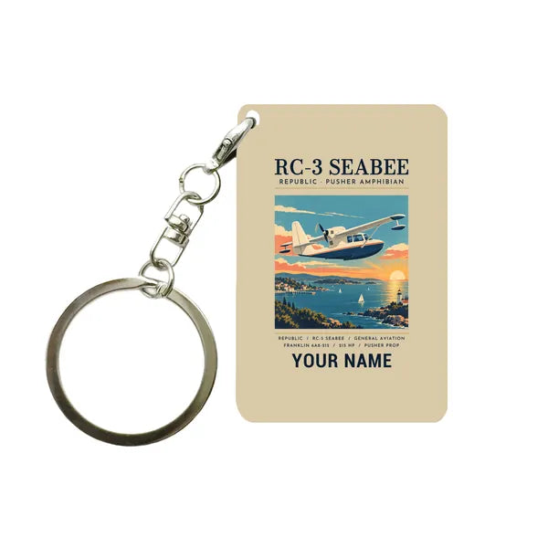 Republic RC-3 Seabee - Poster + Name - Key Chain - Beige