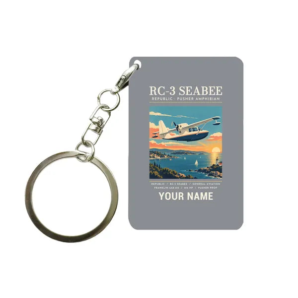 Republic RC-3 Seabee - Poster + Name - Key Chain - Gray