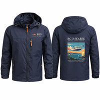 Thumbnail for Republic RC-3 Seabee Stylish Jackets - Hooded Windbreaker - Poster - Navy Blue