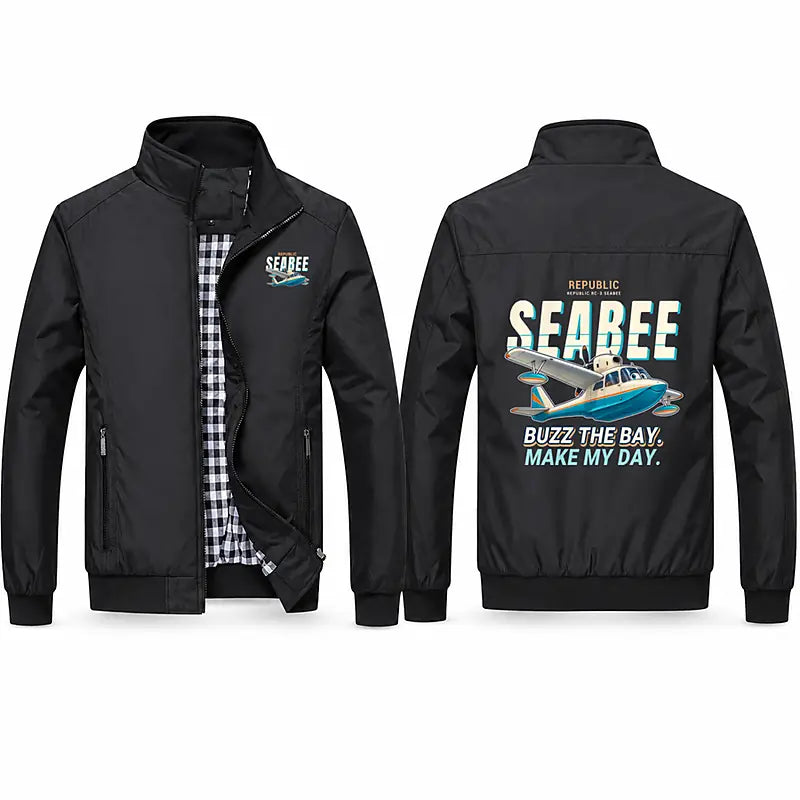 Republic RC-3 Seabee Stylish Jackets - Stand Collar - Cartoon - Black