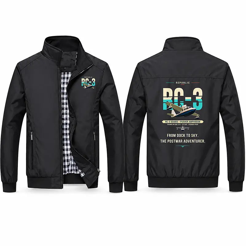 Republic RC-3 Seabee Stylish Jackets - Stand Collar - Original - Black