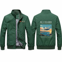 Thumbnail for Republic RC-3 Seabee Stylish Jackets - Stand Collar - Poster - Green
