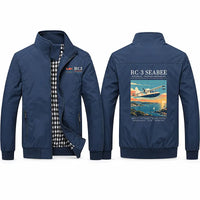 Thumbnail for Republic RC-3 Seabee Stylish Jackets - Stand Collar - Poster - Navy Blue