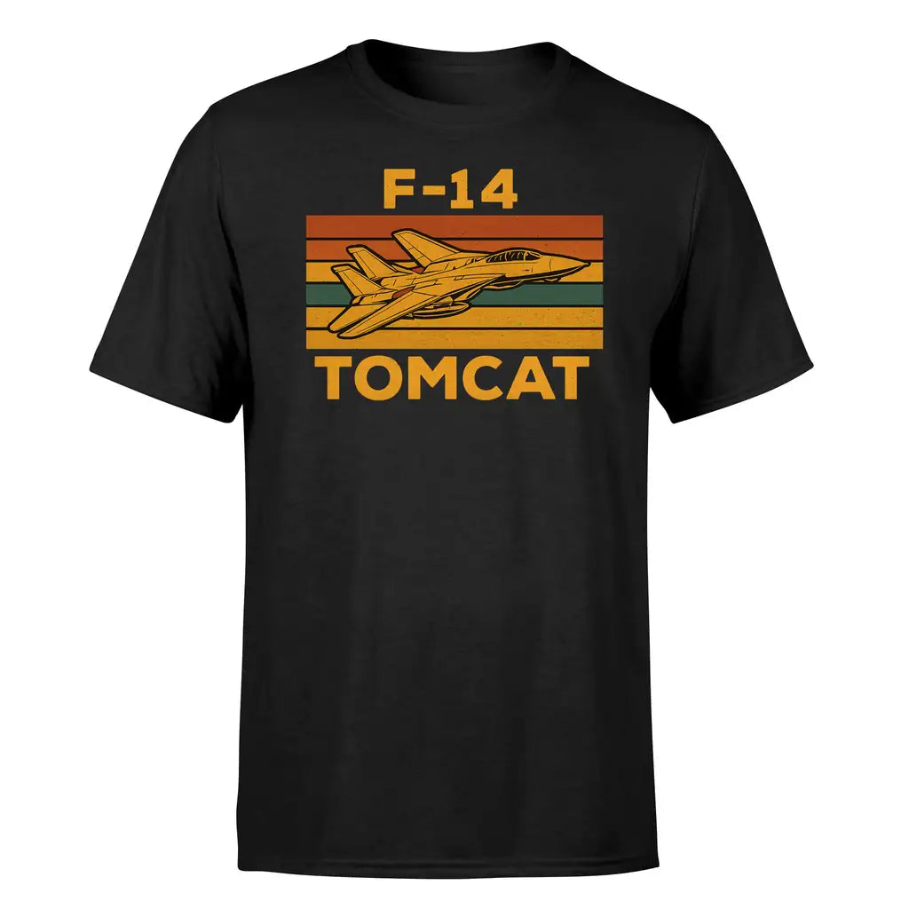 Retro F-14 Tomcat design on black single side
