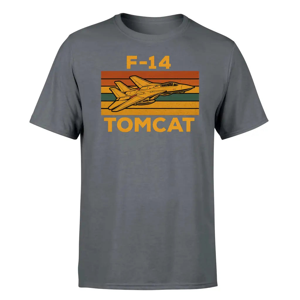 Retro F-14 Tomcat design on gray single side