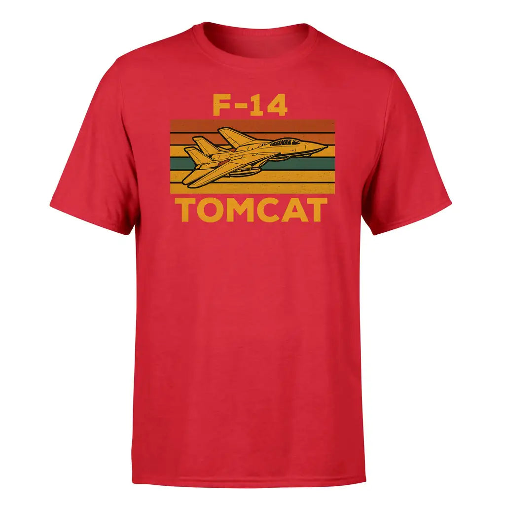 Retro F-14 Tomcat design on red single side