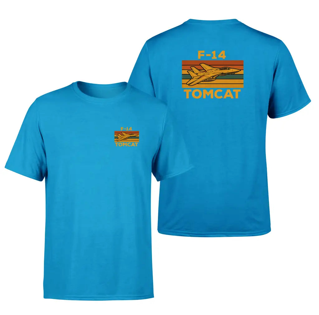 Retro F-14 Tomcat design on turquoise double side
