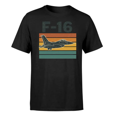 Retro Fighter Jet F16 design on black single side