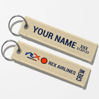 Thumbnail for Rex Airlines Crew & Staff Tag Key Chains - Beige - Crew + Name