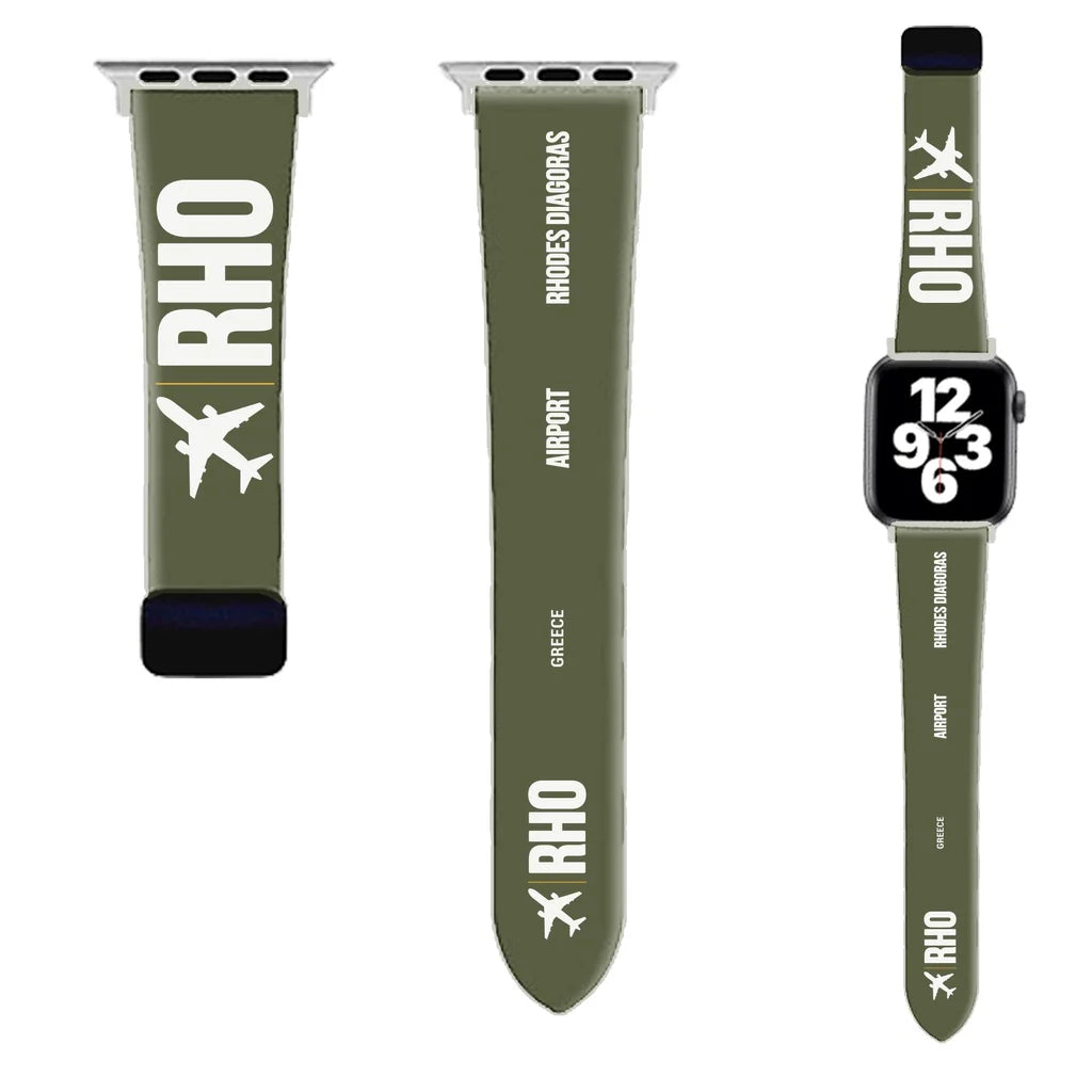 WBV6 | Rhodes Airport Diagoras RHO - Meltemi Citrus Stone Loom | Green Army (Magnetic Band)