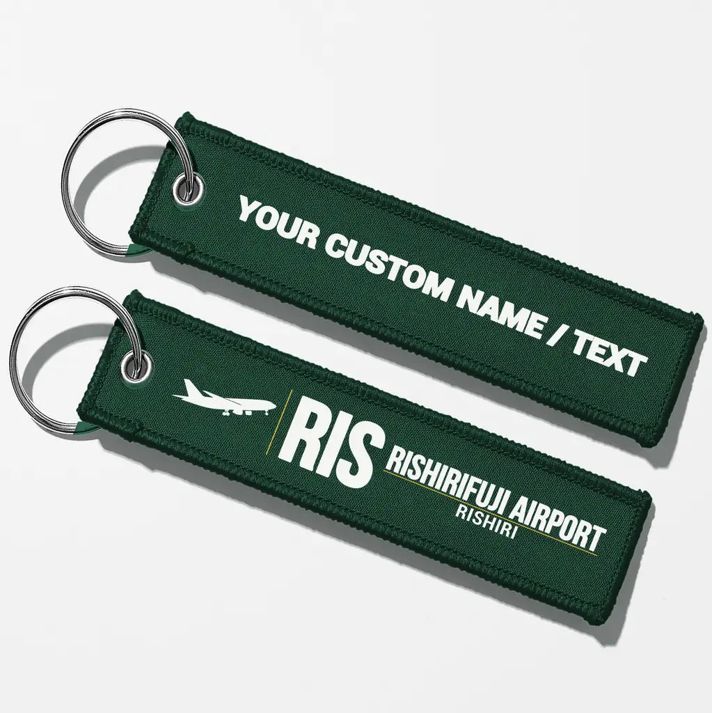 Rishiri Airport (RIS) Aviator Key Chains - Dark Green - Personalized
