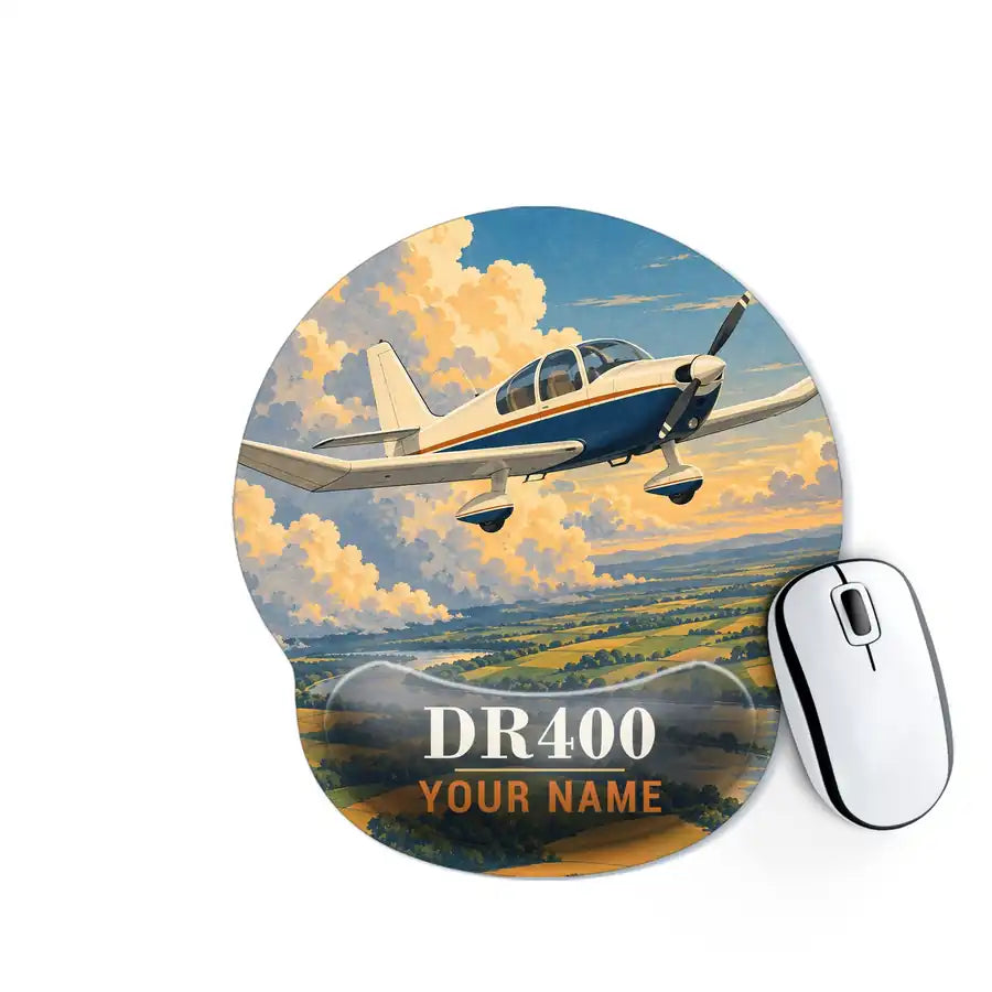 Robin DR400 - 3D + Name - Ergonomic Mouse Pad - Full Print