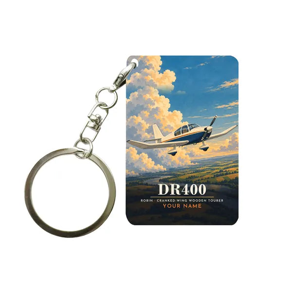 Robin DR400 - 3D + Name - Key Chain - Full Print