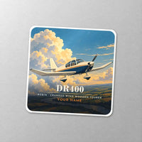 Thumbnail for Robin DR400 - 3D + Name - Square Sticker - Close-up
