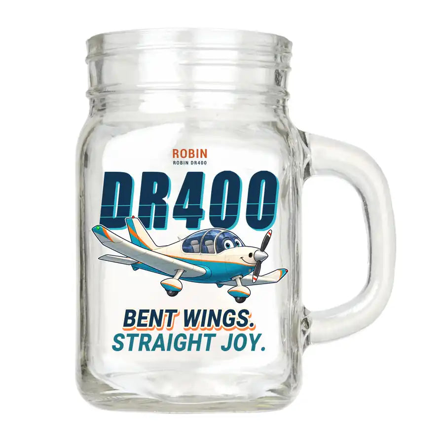 Robin DR400 - Cartoon - Cocktail Glass (Mason Jar)