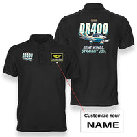 Thumbnail for Robin DR400 - Cartoon - Double-Side Polo - Black + Name