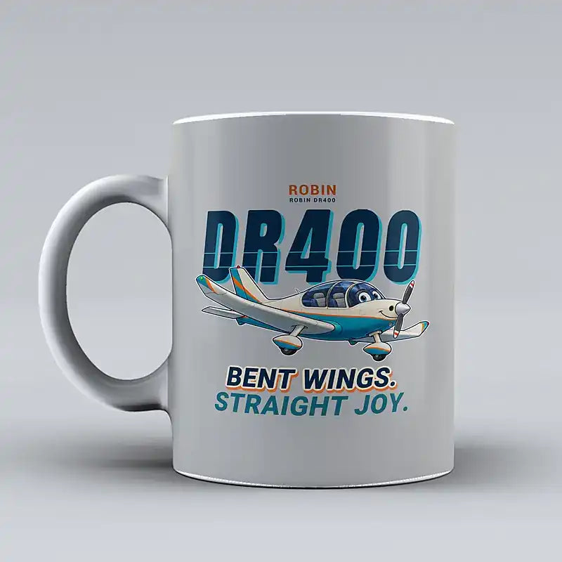 Robin DR400 - Cartoon - Mug - Light Gray