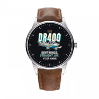 Thumbnail for Robin DR400 - Cartoon + Name - Leather Strap - Brown Leather Strap
