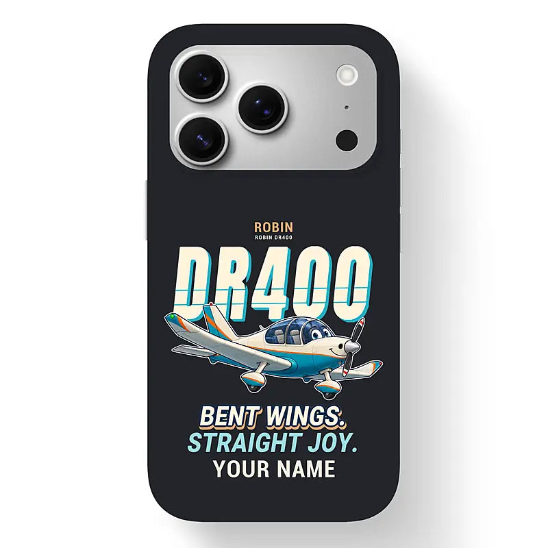 Robin DR400 - Cartoon + Name - MagSafe iPhone 17 Pro - Black