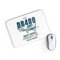 Thumbnail for Robin DR400 - Cartoon + Name - Mouse Pad - White