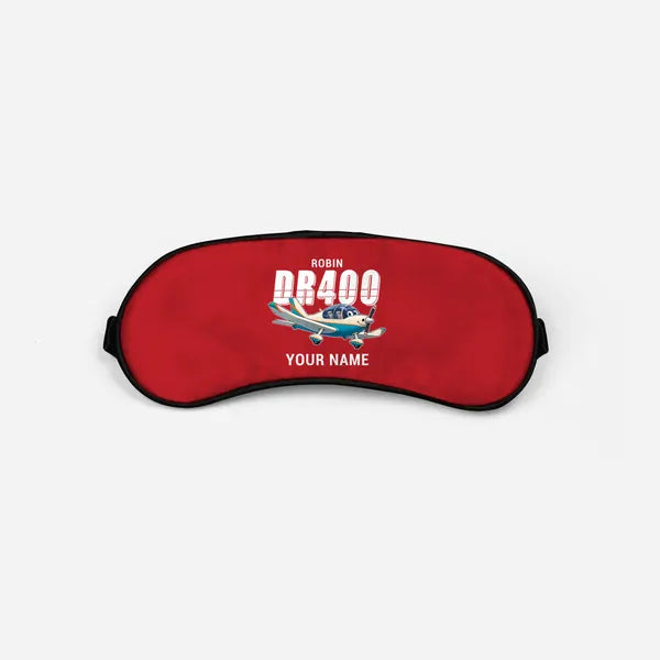 Robin DR400 - Cartoon + Name - Sleep Mask - Red