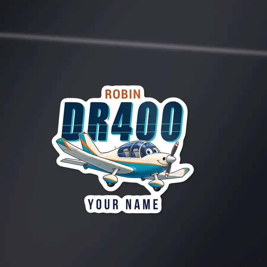 Robin DR400 - Cartoon Die-Cut + Name - Die-Cut - Dark Car