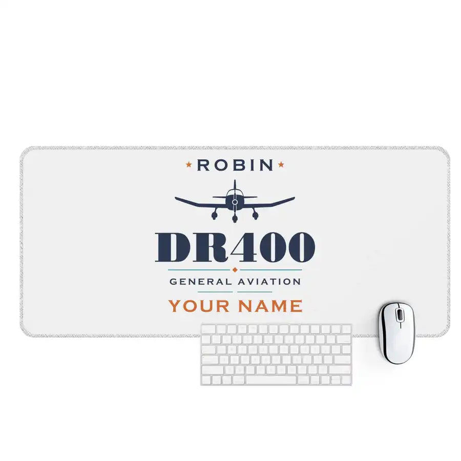 Robin DR400 - Heritage + Name - Desk Mat - White