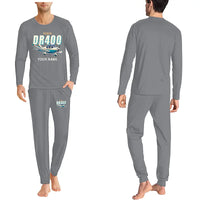 Thumbnail for Robin DR400 - Men Pajamas - Cartoon Chest + Name - Gray