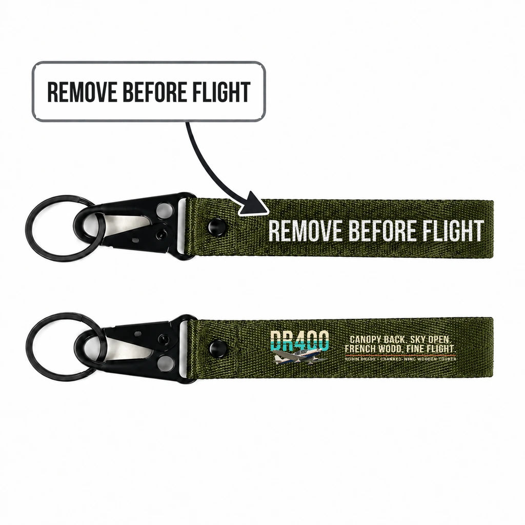 Robin DR400 Hawk-Shaped Key Chains - Dark Green - Original - Remove Before Flight