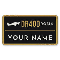 Thumbnail for Robin DR400 Patches - Rectangle + Name - Black Gold