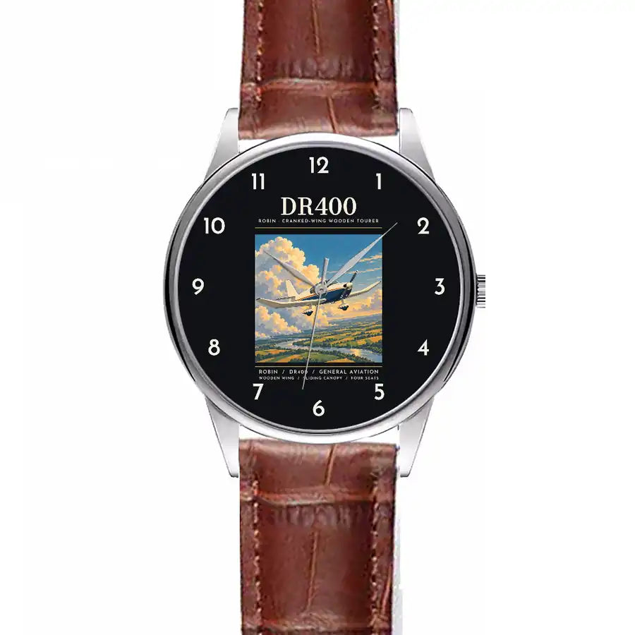 Robin DR400 - Poster - Leather Strap - Striped Brown Leather Strap