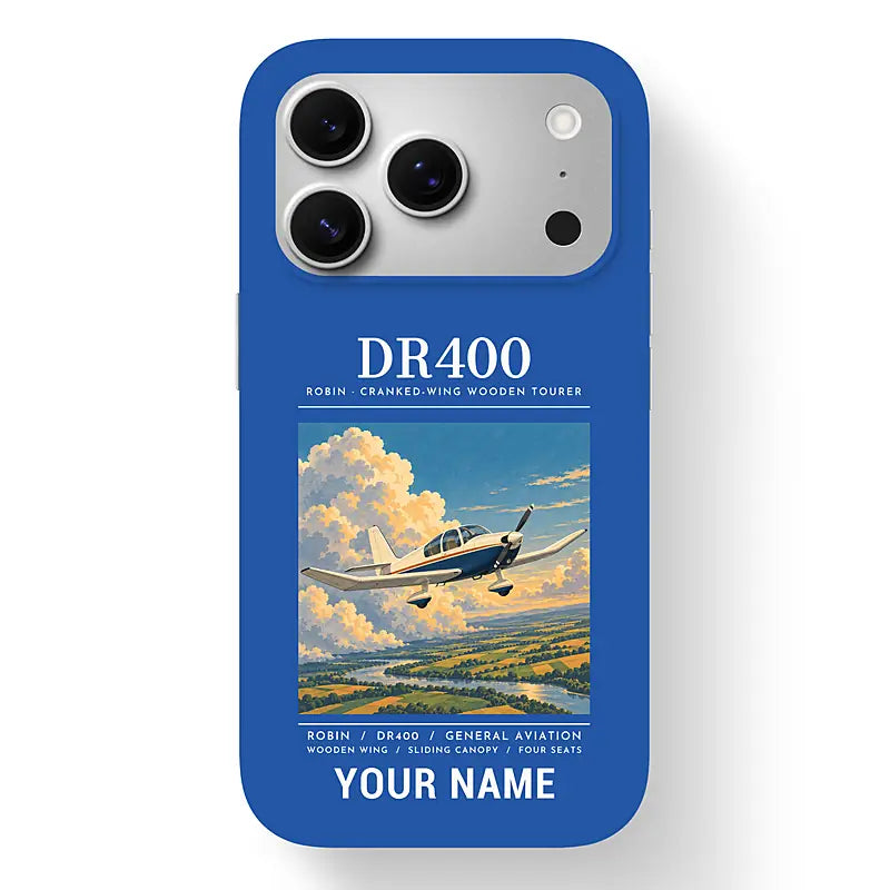 Robin DR400 - Poster + Name - MagSafe iPhone 17 Pro - Blue