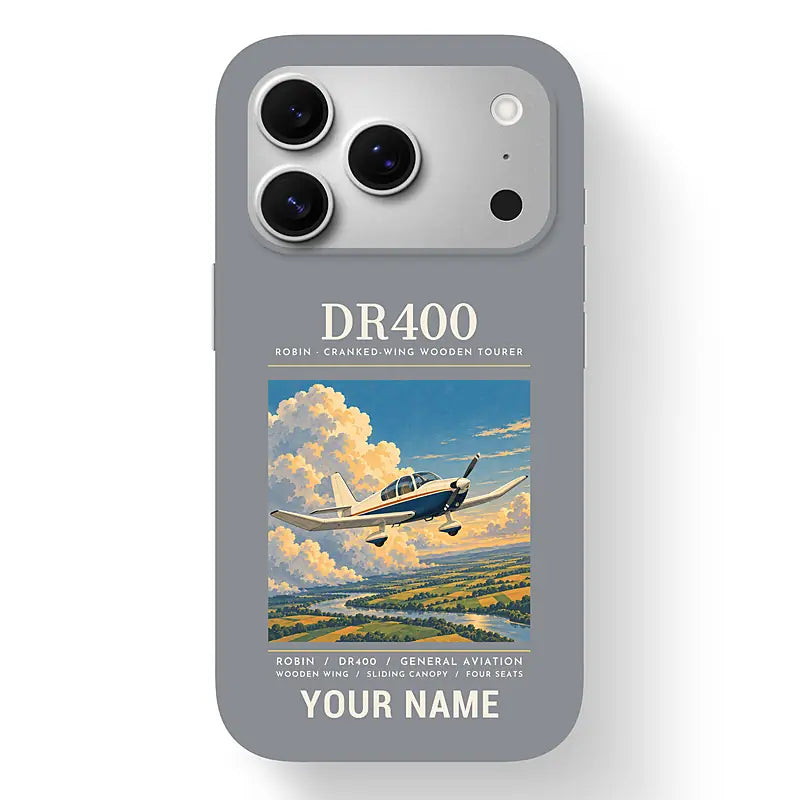 Robin DR400 - Poster + Name - MagSafe iPhone 17 Pro - Gray