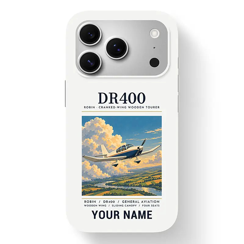 Robin DR400 - Poster + Name - MagSafe iPhone 17 Pro - White