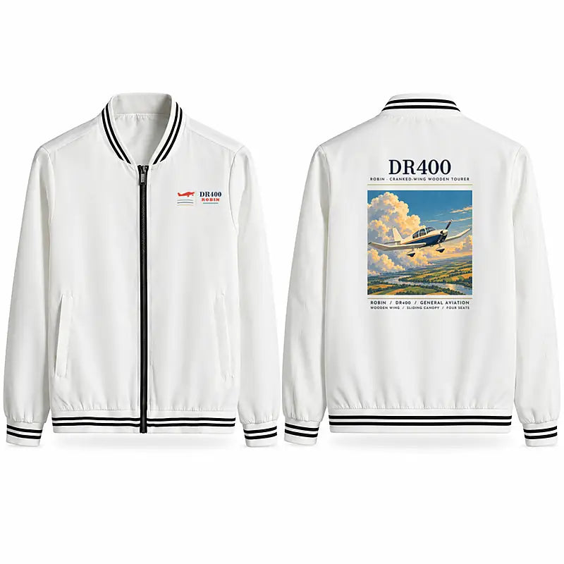 Robin DR400 Stylish Jackets - Baseball Collar - Poster - White