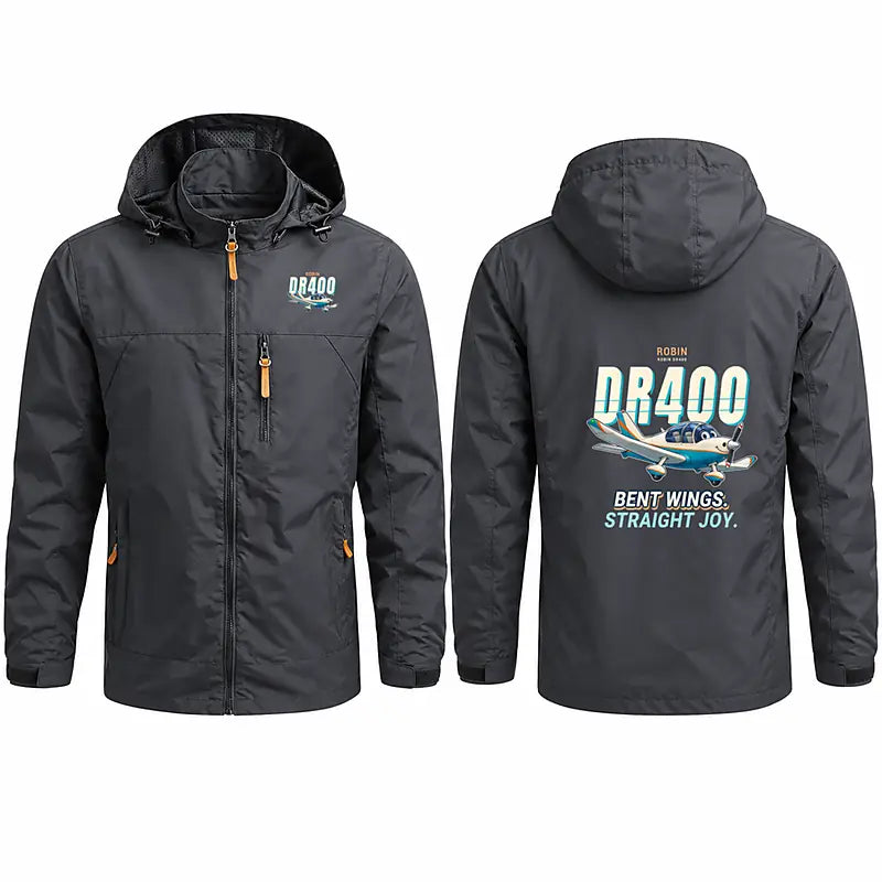 Robin DR400 Stylish Jackets - Hooded Windbreaker - Cartoon - Charcoal